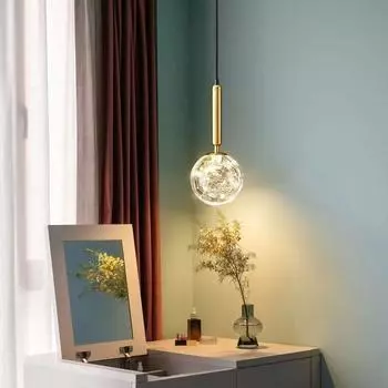 Современная роскошная металлическая люстра, скандинавский креативный светодиодный стеклянный подвесной светильник для гостиной, столовой, прикроватной тумбочки, простой небольшой подвесной светильник Warm light чёрный