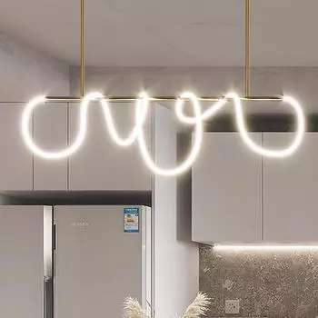 Современная роскошная светодиодная люстра с длинной трубкой своими руками, гибкая длинная линия, подвесной светильник для кухонного острова, ресторана, бара, подвесные светильники Natural light 4000K