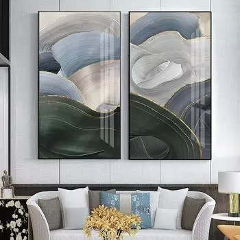 Современная скандинавская картина на холсте, абстрактные роскошные ленты, постеры, принты, настенные панно для гостиной, декор для крыльца, золотое искусство Cuadros 20cm40cm NoFrame