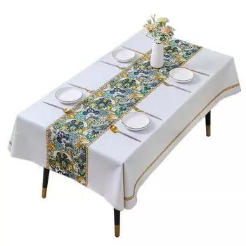 Современная скатерть, водонепроницаемая, устойчивая к разрыву, роскошная скатерть в этническом стиле, товары для дома оранжевый