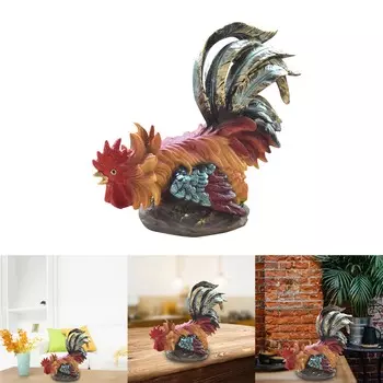 Современная скульптура петуха, скульптура животного, подарочный декор стола, уникальная ручная работа, скульптура петуха, идеальный подарок