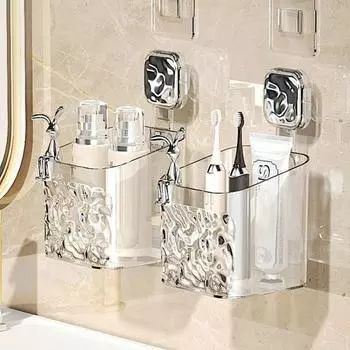 Современная сливная стойка для хранения с крючками, отверстиями для настенного крепления, без сверла, выдерживает сильную нагрузку S