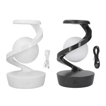 Современная спиральная прикроватная лампа, инновационная 3D визуальная левитационная светодиодная настольная лампа для спальни, гостиной, Ro White