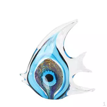 Современная статуэтка из выдувного стекла с разноцветными рыбками, тропический ангел, ласточка для стола, прихожей