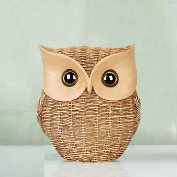 Современная стильная фигурка из смолы «Сова на удачу» | Красивый домашний декор (Коричневый, Упаковка 1 шт.)