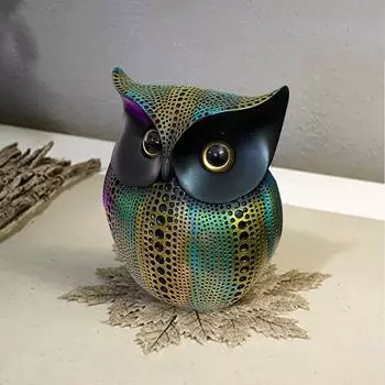 Современная стильная художественная фигурка Lucky Owl из смолы -(Упаковка из 1 шт., многоцветная)