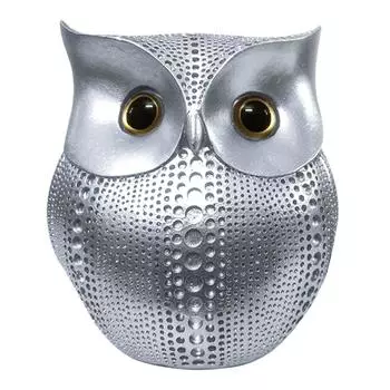 Современная стильная художественная фигурка Lucky Owl из смолы (Серебряный), 1 кусок серебряный