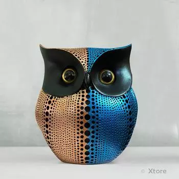 Современная стильная художественная фигурка Lucky Owl из смолы -(Упаковка из 1 шт., розового и голубого цвета)