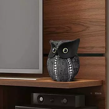 Современная стильная художественная фигурка Lucky Owl из смолы -(Упаковка из 1 шт., Черный)