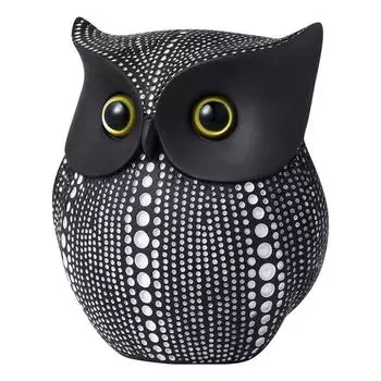 Современная стильная художественная фигурка Lucky Owl из смолы -(Упаковка из 1 шт., Черный)