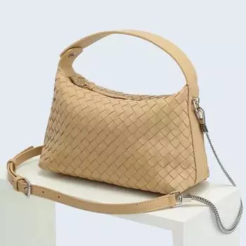 Современная сумка, плетеная сумка из овчины ручной работы, новая модная сумка-пельмень, сумка через плечо, сумка через подмышку 23x11x16cm армия зеленый