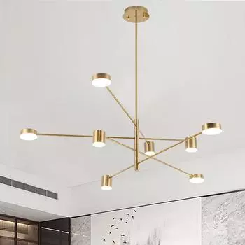 Современная светодиодная люстра, светильник для гостиной, золото, черный, арт-ресторан, подвесной светильник, спальня, дома, люстры, подвесной светильник Warm White