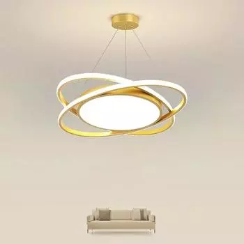 Современная светодиодная подвесная люстра для гостиной, столовой, спальни, интеллектуальный потолочный светильник, домашний декор, внутреннее освещение Warm white(no RC)
