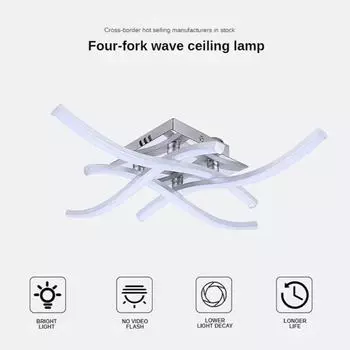 Современная светодиодная потолочная люстра Creative Wave с дистанционным управлением, декоративный светильник для гостиной, спальни, балкона, внутреннего домашнего потолочного светильника 3-color light NO RC чёрный