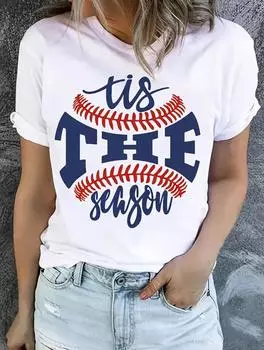 Современная женская белая повседневная футболка с 6 индивидуальными принтами, круглым вырезом, короткими рукавами S