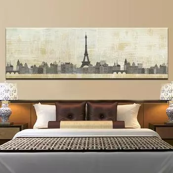 Современное абстрактное искусство, картина на холсте, ручная роспись, Нью-Йорк и Париж на холсте, картина маслом для украшения стен дома, без рамки 20*40cm