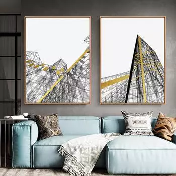 Современное Черно-Белое Здание Искусство Холст Картина Абстрактная Архитектура Картина Украшение Плакат Для Домашнего Декора Настенная Роспись 21cm30cm NoFrame