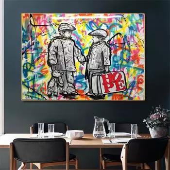 Современное граффити искусство НАДЕЖДА Холст Картина Плакаты и принты Настенные поп-стрит-арт фотографии для украшения стен гостиной Куадрос 21*30cm