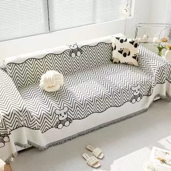 Современное и простое полотенце для дивана, новое всесезонное удобное многоцелевое полосатое двухстороннее покрывало для дивана из шенилла, устойчивое к складкам 180*130cm