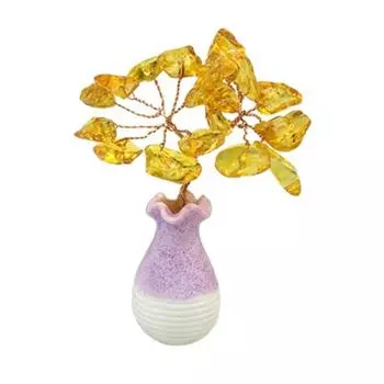 Современное искусственное дерево из смолы, нежная красочная коллекционная вещь жёлтый