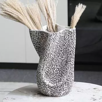 Современное искусство Геометрическая абстракция Скрученная текстура Цветочные вазы Неправильная модель вазы Украшения для офиса продаж