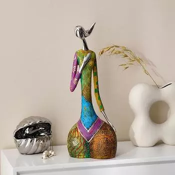 Современное искусство смола абстрактное искусство фигура скульптура девушка орнамент дизайн домашний офис винный холодильник тумба под телевизор украшение