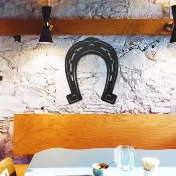 Современное настенное искусство в виде подковы из металла – декор в стиле фермерского и вестерн-хауса для стильной гостиной и украшения дома чёрный