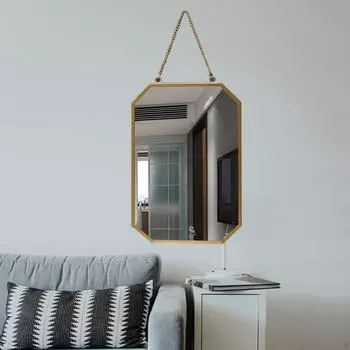 Современное настенное зеркало в металлической раме для современного домашнего декора 18cmx27cm_Square