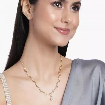 Современное позолоченное колье с американскими бриллиантами и звездами