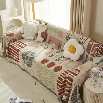 Современное простое диванное полотенце на все времена года, универсальный чехол для дивана с подушкой, чехол для подушки, синель против кошачьих царапин 180*130cm