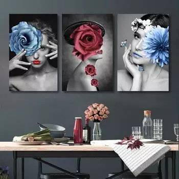 Современное простое красивое украшение для гостиной, картина с персонажами Северной Европы, крыльцо, безрамная подвесная картина, ядро 20x30cm No Frame барби розовый