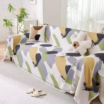 Современное простое полотенце для дивана с полным покрытием, универсальное нескользящее полотенце на четыре сезона, пылезащитное одеяло для кемпинга, пикника и гостиной 130*180cm