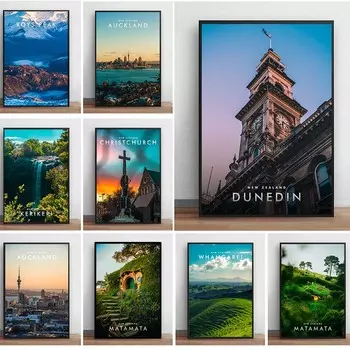 Современное путешествие в Новую Зеландию, памятные плакаты, принты известных городских достопримечательностей, пейзаж, холст, живопись, настенное искусство, домашний декор 21x30cm No Framed