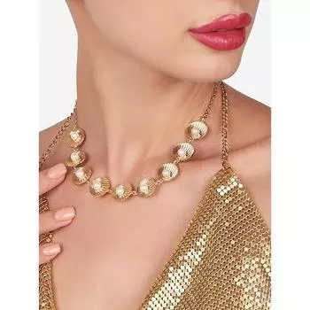 Современное стильное жемчужное ожерелье золотого тона для женщин