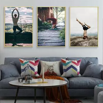 Современное украшение для дома, постеры и принты, постер для фитнеса, йоги, девушки, холст, картина для украшения спальни, настенная картина 21cm30cm NoFrame
