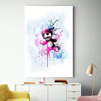 Современное украшение для дома Розовый плюшевый мишка Книги по искусству печать плакатов настенная живопись на холсте животные фреска Гостиная Спальня фотографии Куадрос 21x30cm No Frame белый