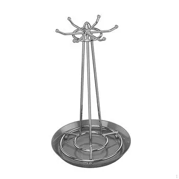 Современное вращающееся решение для хранения кухонных принадлежностей с подвесными крючками чёрный