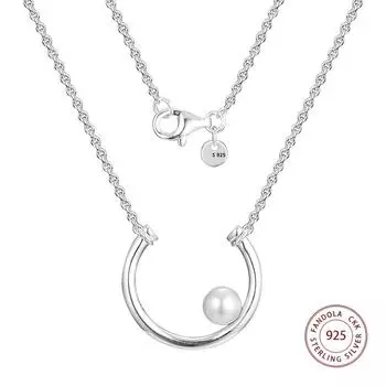 Современное жемчужное ожерелье с подвеской из стерлингового серебра 925 пробы, ожерелья для женщин, модные украшения, Collier Femme