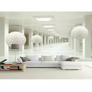 Современные 3D Абстрактные Большие Фрески Космические Белые Шары Настенные Фрески Гостиная Спальня Телевизор Фон Обои 200 cm(W) x 140 cm(H)