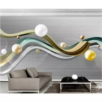 Современные 3d креативные обои полосатый круг шар настенная роспись гостиная диван телевизор фон большая роспись 200 cm(W) x 140 cm(H)