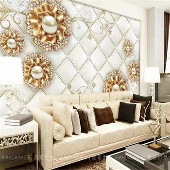 Современные 3d обои с цветочным рисунком Простая большая роскошная роспись Европейские обои с цветочным рисунком Домашний декор 200 cm(W) x 140 cm(H)