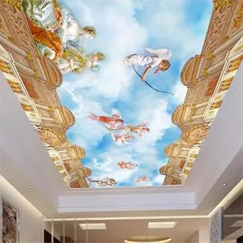 Современные 3d потолочные обои ангел небо потолочная настенная роспись для гостиной спальни ТВ фон настенные обои 200 cm(W) x 140 cm(H)