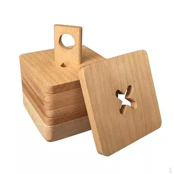 Современные 6 шт. деревянные термостойкие подставки для чашек для чайников — #1