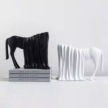 Современные абстрактные украшения для ванной лошади для дома, гостиной, дома, отеля, офиса, стола, украшения из скандинавской смолы, аксессуары