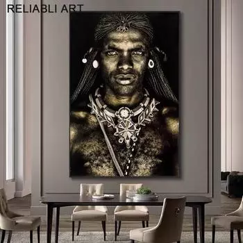 Современные африканские этнические плакаты с черными людьми и принты, холст, картины, настенные художественные картины для декора гостиной, без рамки 21*30cm