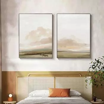 Современные бежевые абстрактные настенные постеры, абстрактные пейзажи, картины на холсте, принты, фотографии, минималистский декор интерьера гостиной 21x30cm No Framed