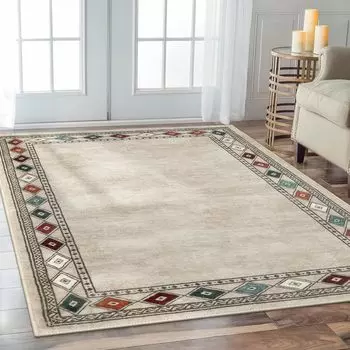 Современные бежевые моющиеся ковры с каймой, нескользящие, для гостиной, дивана, стола, большие ковры, спальня, прикроватный коврик, декор 40x60cm 16x24inch