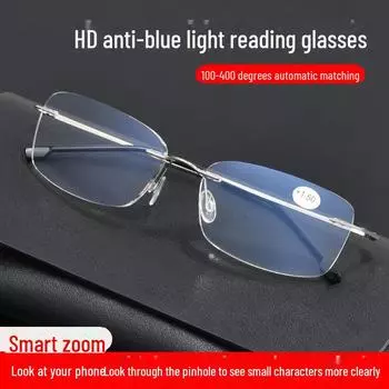 Современные безоправные линзы в сверхлегких очках для чтения с защитой от синего света для первоклассного и простого чтения для пожилых людей. Super flexible frame + lenses чёрный