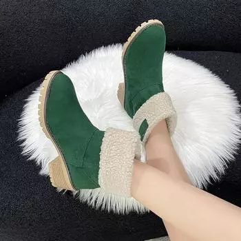 Современные ботильоны из искусственной кожи, модная женская обувь на квадратном каблуке 2023, зимние женские ботинки с круглым носком и средним каблуком с перевернутым краем 36 верблюд