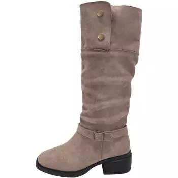 Современные ботинки на квадратном каблуке до середины голени с перевернутым краем, распродажа женской обуви на весну/осень, фирменные сексуальные ботинки с круглым носком 36